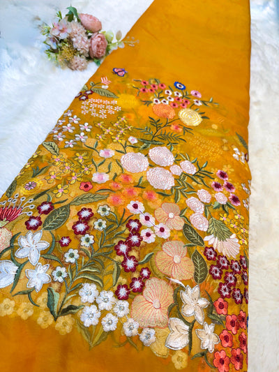 Kiara Organza Thread and Zari Embroidery With Daaman Design