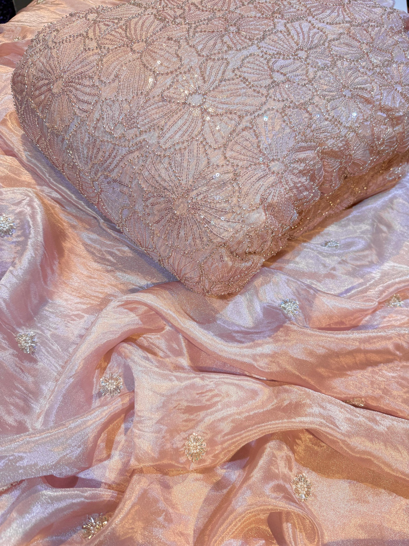 Pure Zari Tissue Handwork Combinations (Jaal / Booti)