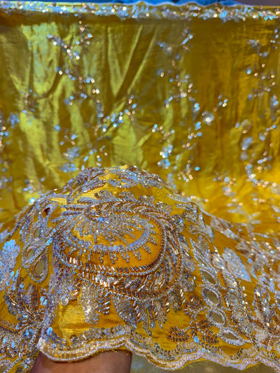 Ibiza Jimmy choo Yellow Tissue Handwork Embroidery 54 inch Width