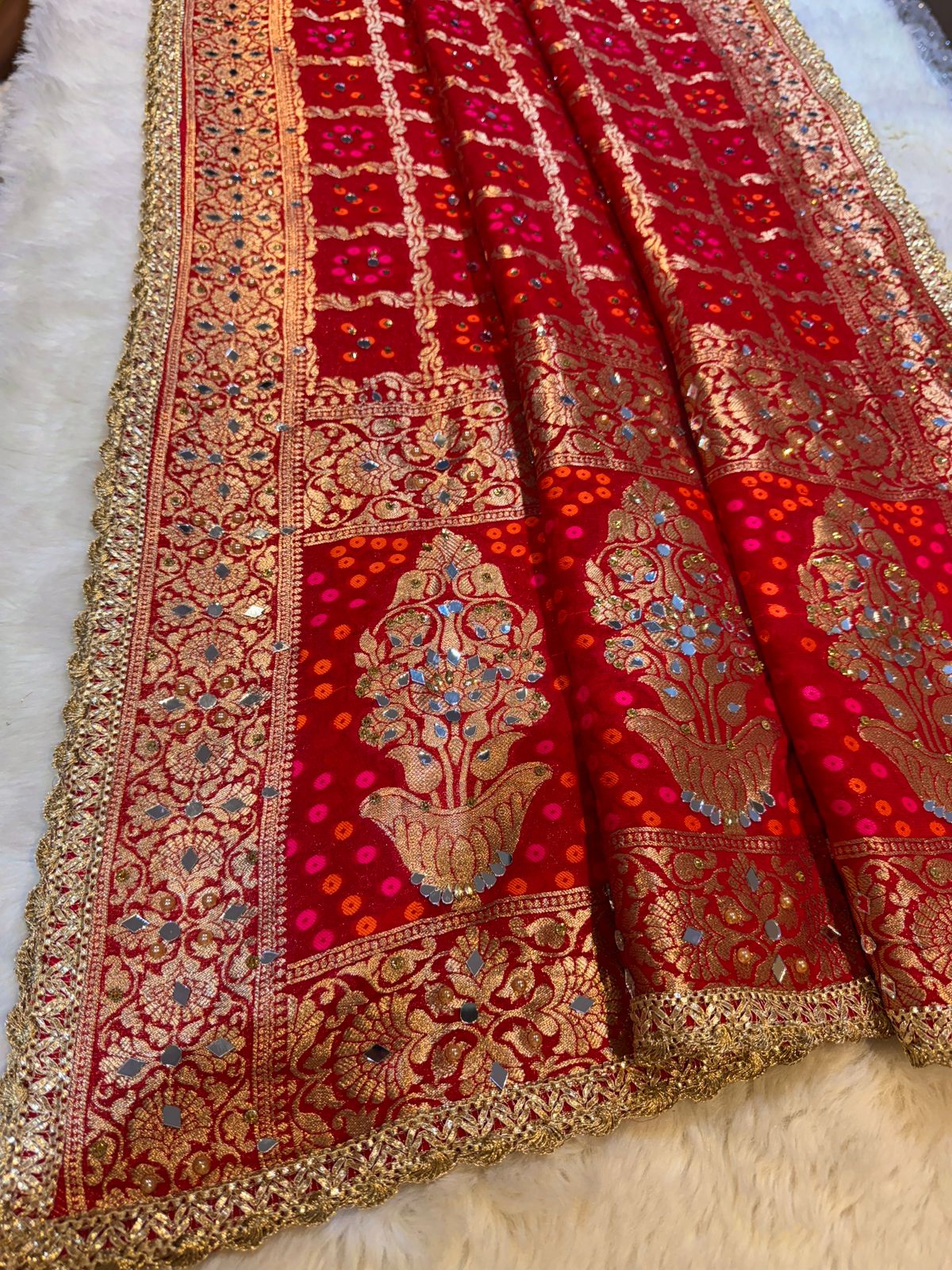 Sheeshmahal Pure Georgette Handwork Dupatta 2.35 meter length