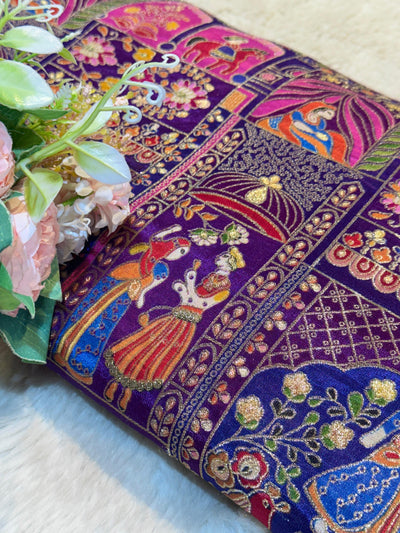 Raja Rani pure Dola silk Jacquard 44 Inch Width