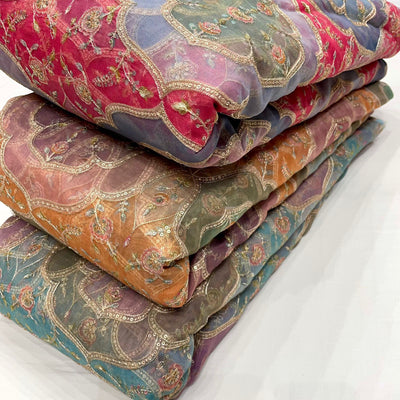 Organza Prints with Embroidery 44 Inch width