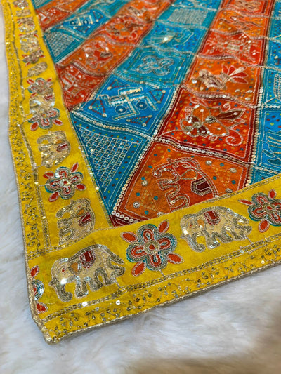 Palak Pure Chinon Bandhej Ethnic Dupatta  2.50 meter length 36 Inch width
