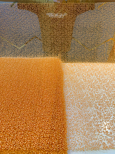 Imported Handwork Net Embroidery With Scattered Pearls Work 54 inch width