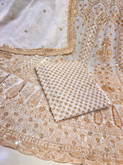 Pure Georgette Handwork Lehenga Choli Dupatta Sets  Dyeable