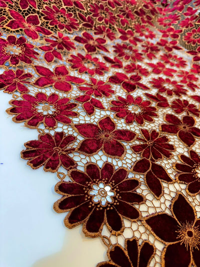 Korean Velvet Cutwork 50 inch width