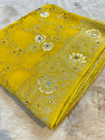 Sandook Pure Georgette Banarsi Dupatta with Handwork 2.50 meter length