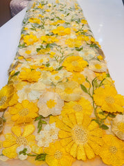 (Precut of 1.50 Meter) White Dream Net Appliqué imported Net Embroidery 56 Inch Width