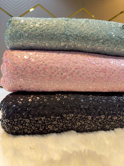 Fairy Pure Viscose Georgette Sequins Embroidery 44 Inch Width