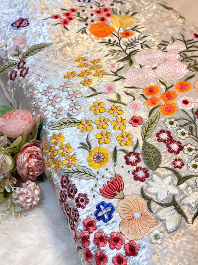 Kiara Pure Velvet Thread and Zari Embroidery with Daaman Design 50 inch width