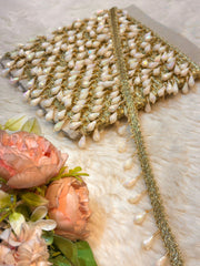 (Wholesale pack of 8 meter ) Lace Border With Cutdana and Pearl Work