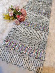 (Precut of 0.30 Meter) Georgette Thread And Sequins Embroidery 44 Inch width