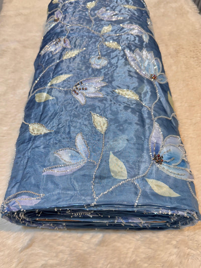Kinza Jimmy choo Floral Tissue Handwork Embroidery 54 inch Width