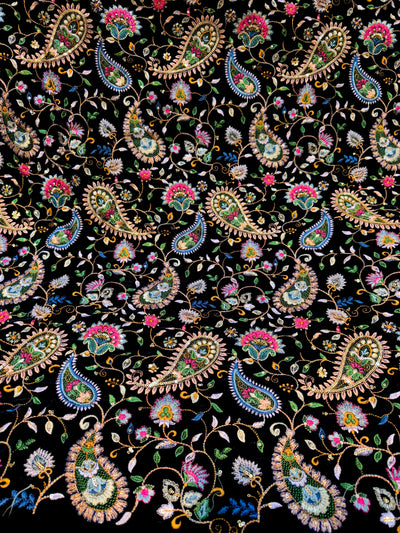 Pure Velvet Paisley Embroidery 44 inch width