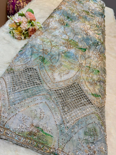 Unjum Jimmy Choo Handwork Embroidery With Daaman Work 54 inch width