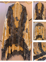 Beige Pure Crush Velvet Suit Sets With Lace Appliqué Patch work