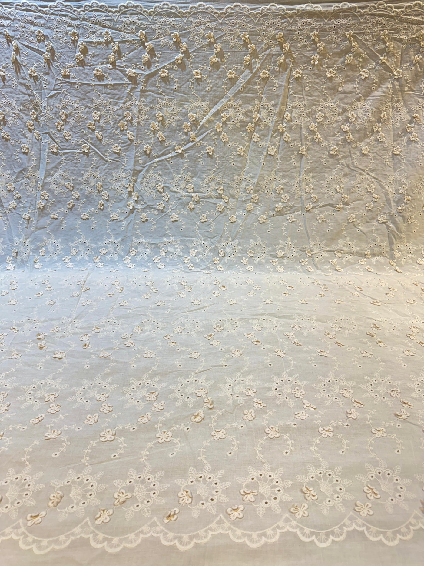 Imported Pure Cotten Chikan Lacework 48 inch width