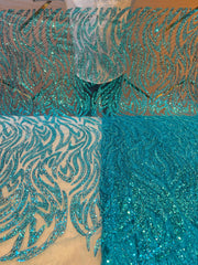 (Precut of 0.80 Meter)  Azmi Imported Net Handwork Embroidery 54 inch width (A1)