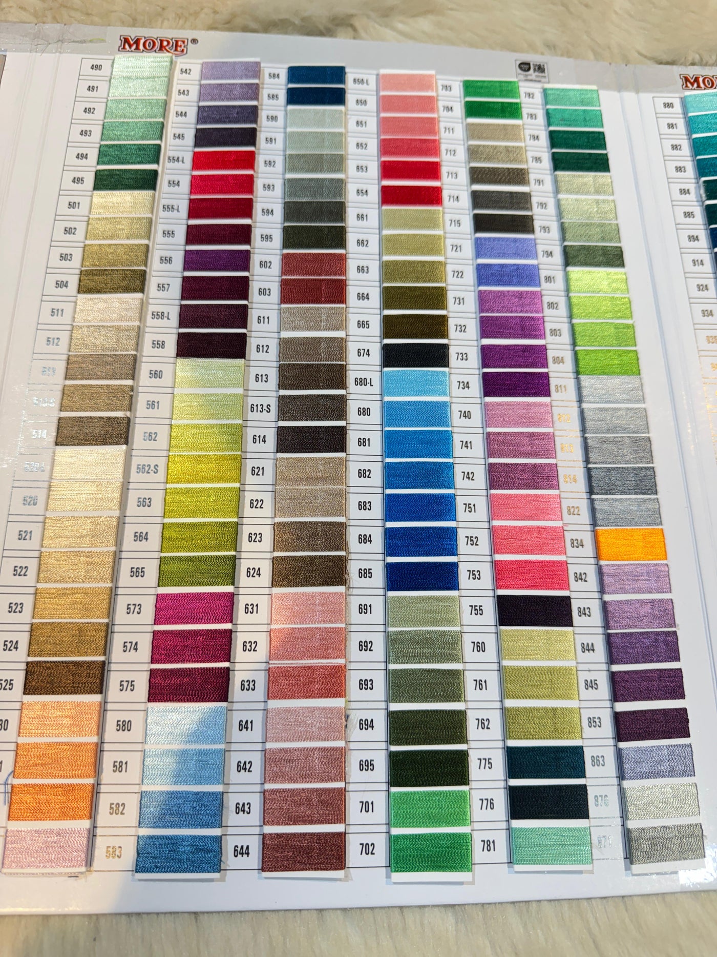 More Thread Chart More Thread Shade Reference Chart For Matching (More Then 880 shades ...