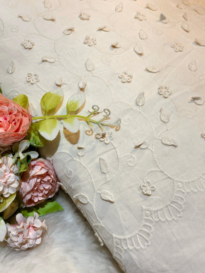 Imported Pure Cotten Chikan Lacework 48 inch width