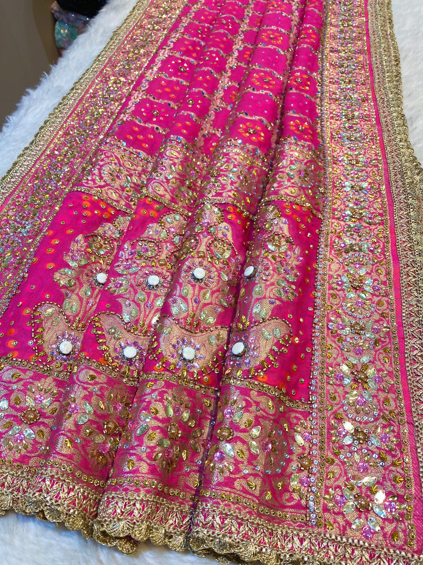 Sheeshmahal Pure Georgette Handwork Dupatta 2.35 meter length