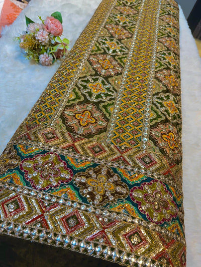 Guzarish Crape Floral Embroidery  48 inch width