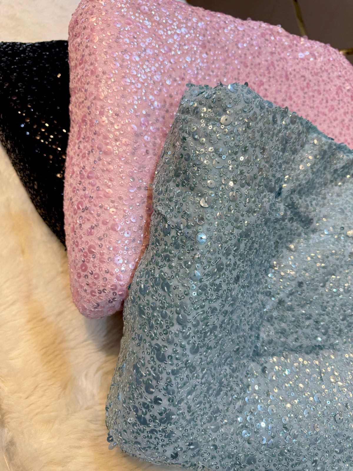 Fairy Pure Viscose Georgette Sequins Embroidery 44 Inch Width