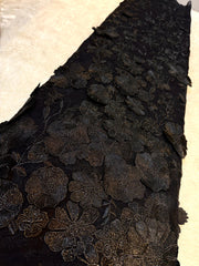 (Precut of 0.9 Meter) Black Dream Net Applique Imported Net Embroidery 56 inch Width