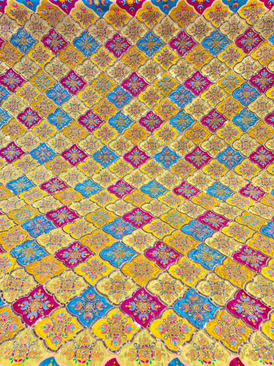 Pure Crape Embroidery with Zari and Sequins Work 44 Inch Width