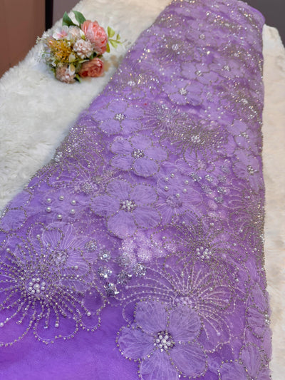 Ruhi Appliqué Handwork Net Embroidery 54 inch width
