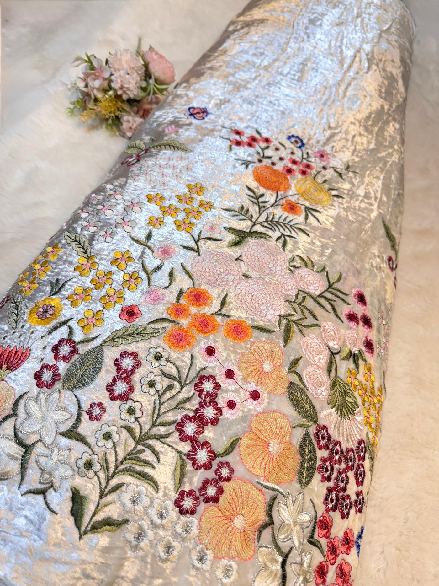 Kiara Pure Velvet Thread and Zari Embroidery with Daaman Design 50 inch width