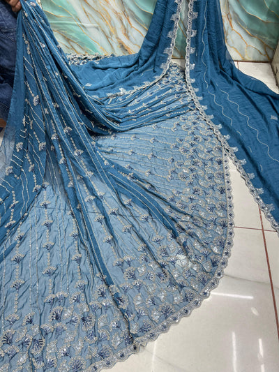 (Mix and Match )Chiffon Georgette  Embroidery  54 inch width / Chiffon-Georgette  Dupatta With Two side borders  37 inch width
