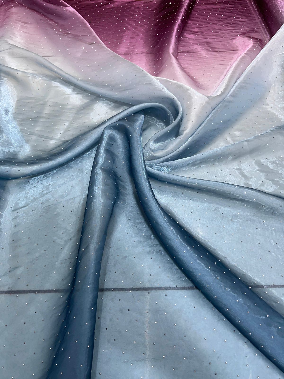 Shaded Organza with Siroski Work 54 inch width
