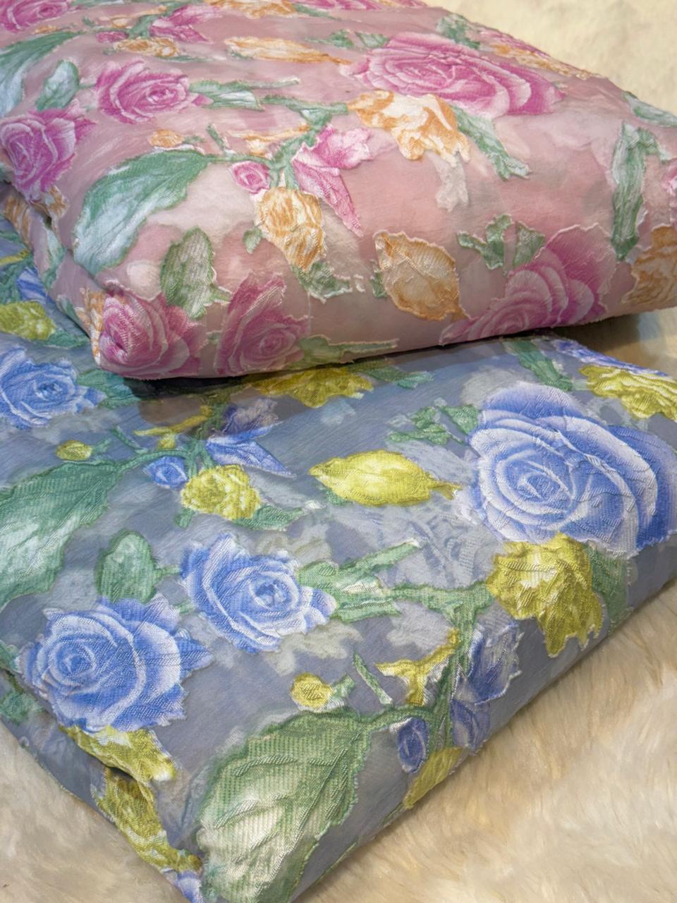 Rose Imported Organza Jacquard  54 Inch  width