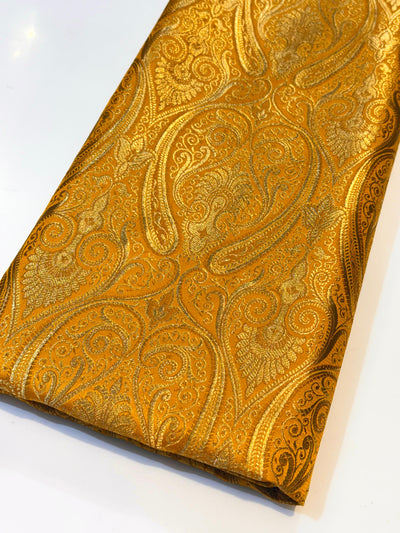 Mustard Banarsi Brocades Talwar Pattern 44 inch width