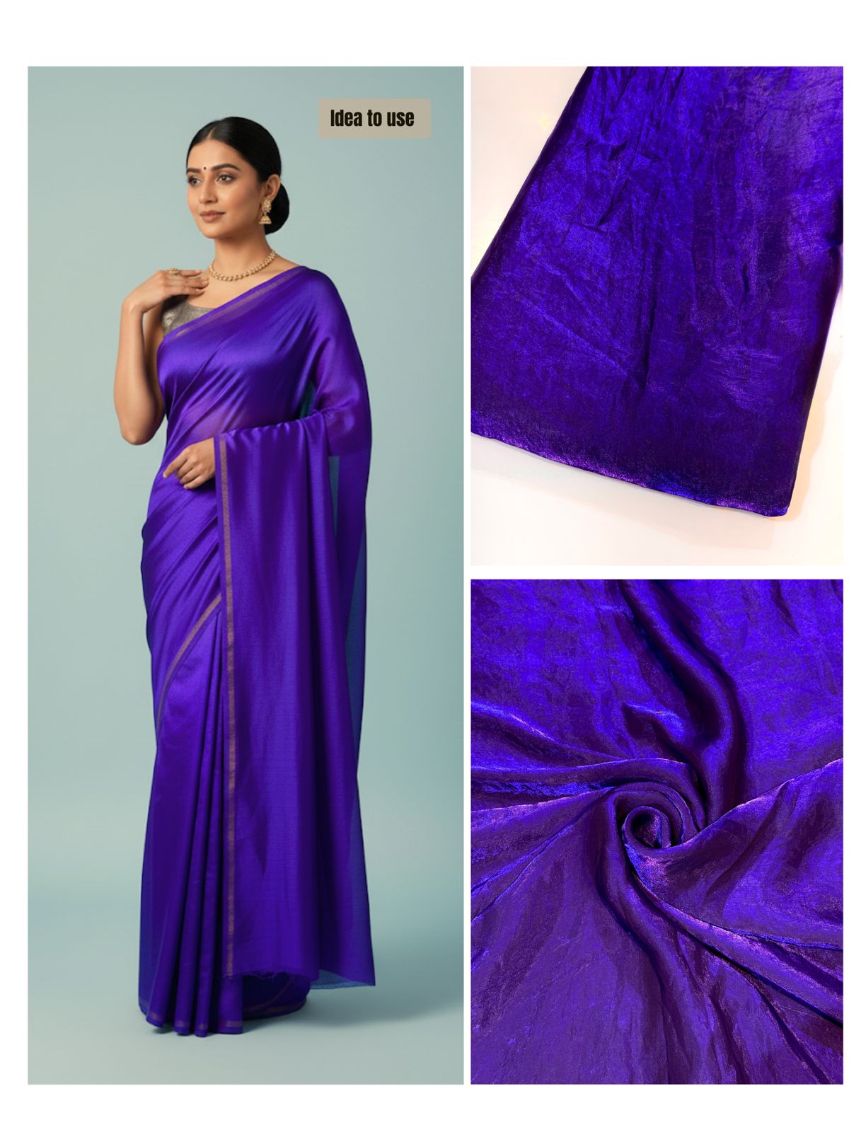 Supersoft Two Tone Satin Organza Fabric 44 inch width (Shade BF- 2749)