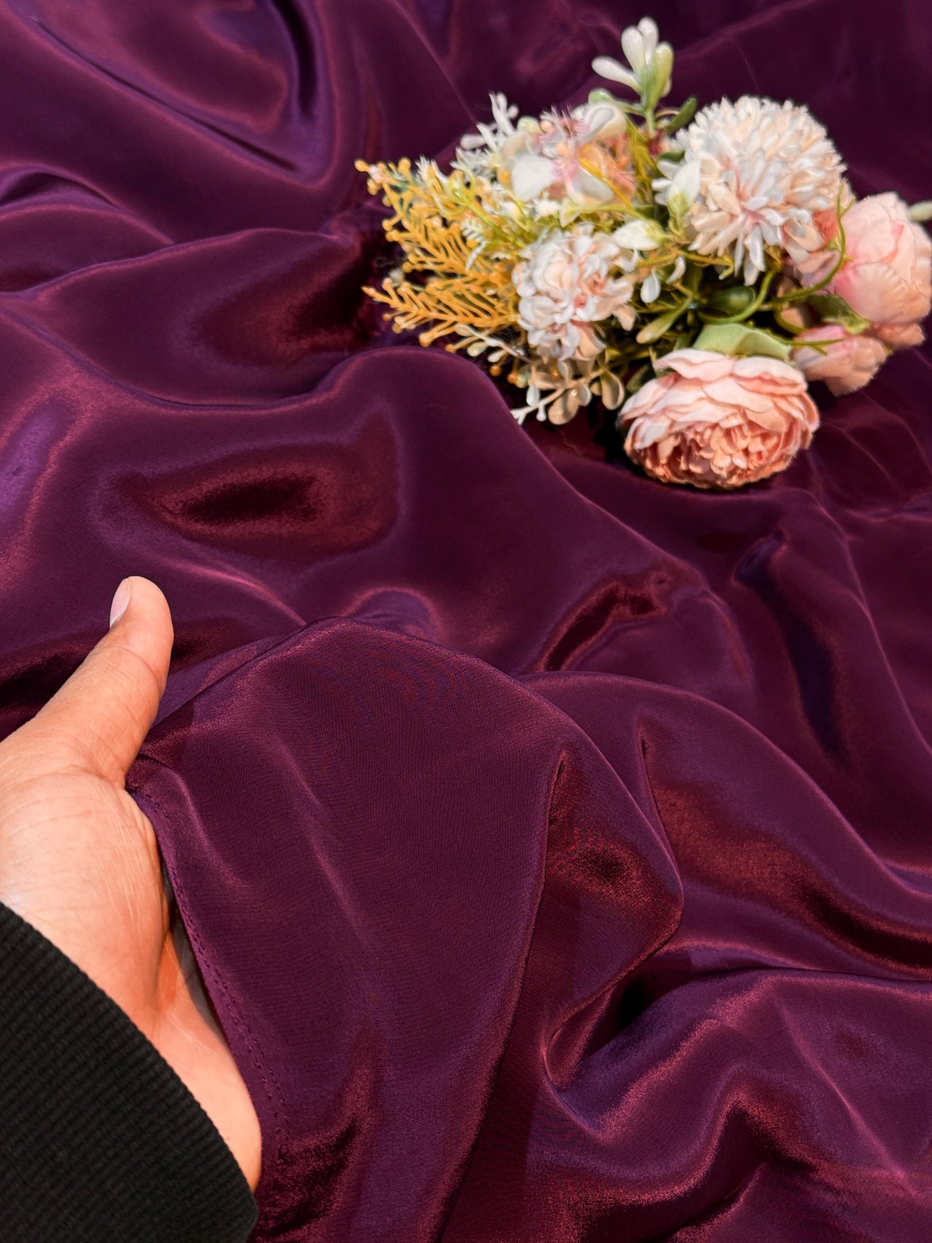 Crape Color Wine Pure Viscose Crape Solid Colors 44 Inch width (Shade- U) – Fabric ...