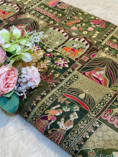 Raja Rani pure Dola silk Jacquard 44 Inch Width