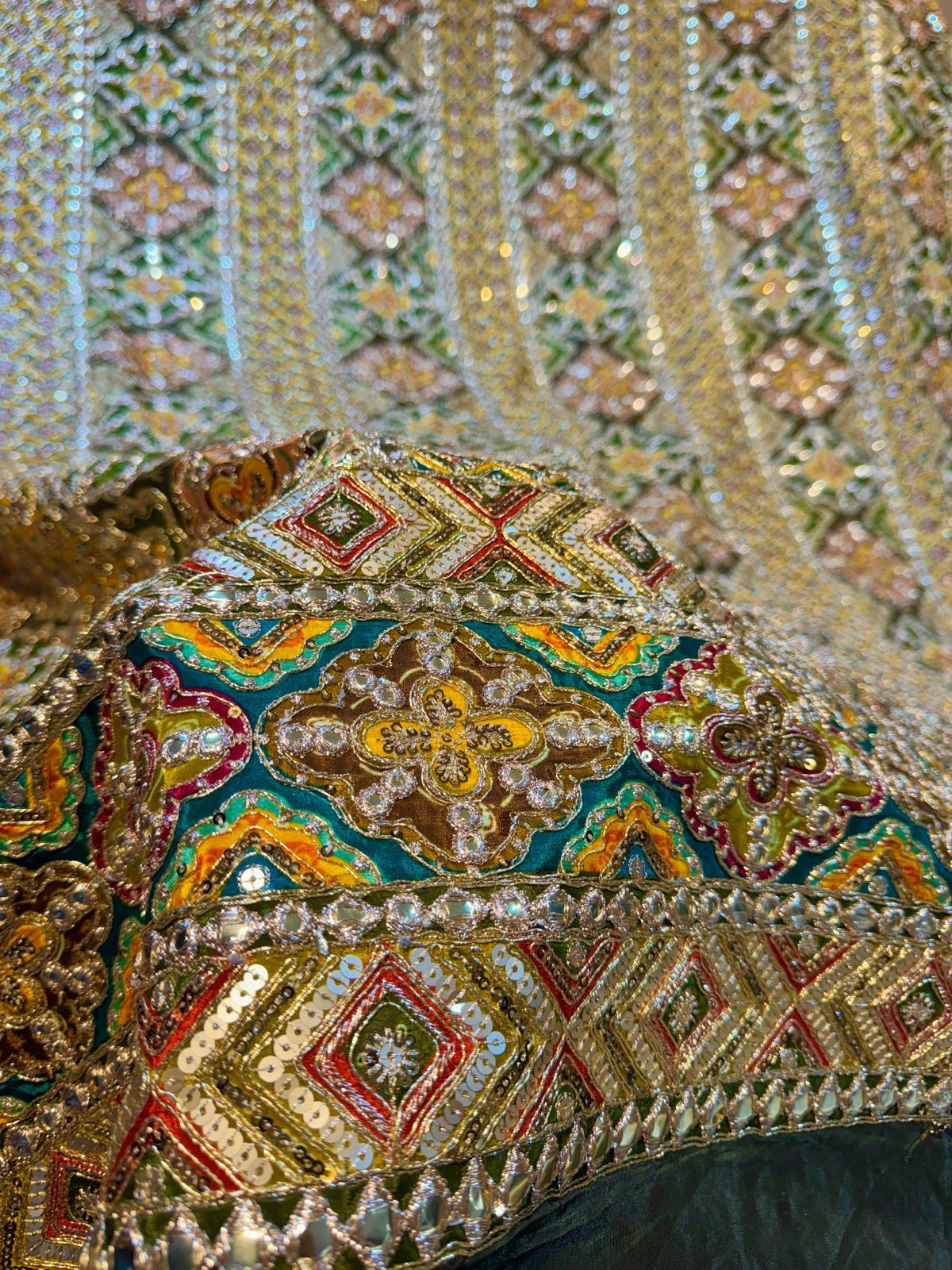 Guzarish Crape Floral Embroidery  48 inch width