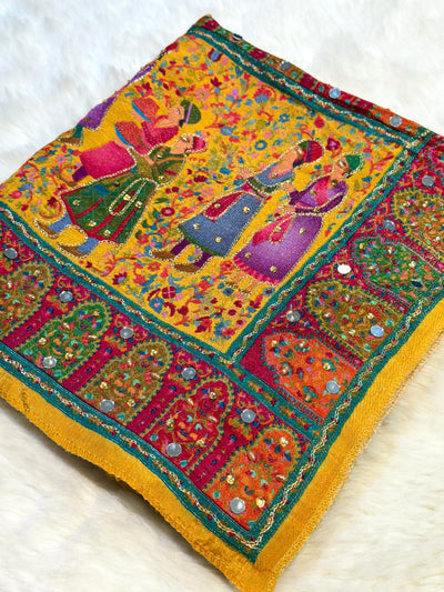 Darbar Mustard Pure Silk Dupatta with Real Handwork 2.50 meter length