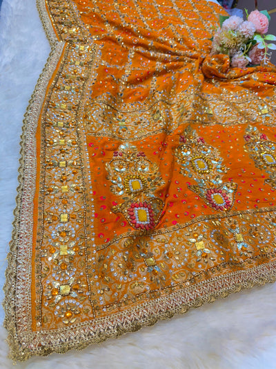 Sheeshmahal Pure Georgette Handwork Dupatta 2.35 meter length