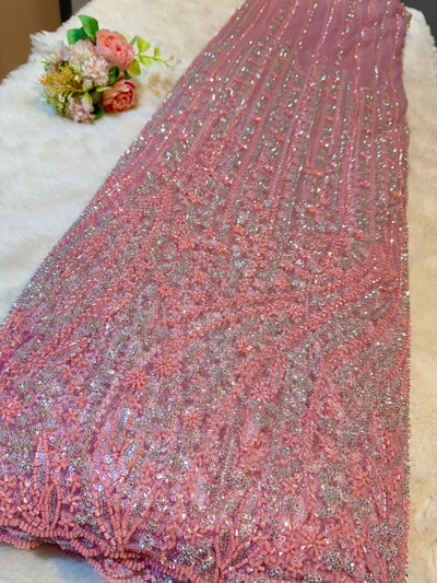 Zizi Imported Net Handwork Embroidery Cutdana and Sequins work 54 Inch width