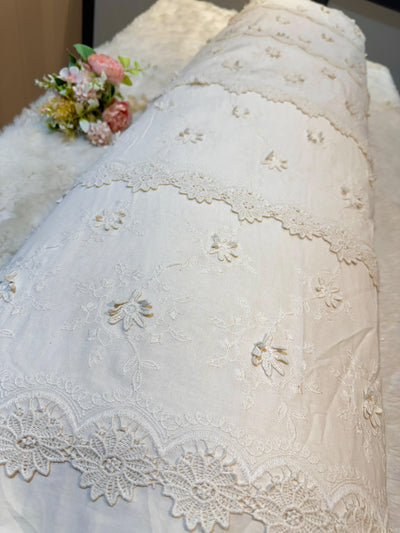 Imported Pure Cotten Chikan Lacework 48 inch width