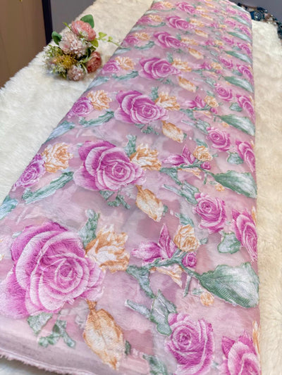 Rose Imported Organza Jacquard  54 Inch  width