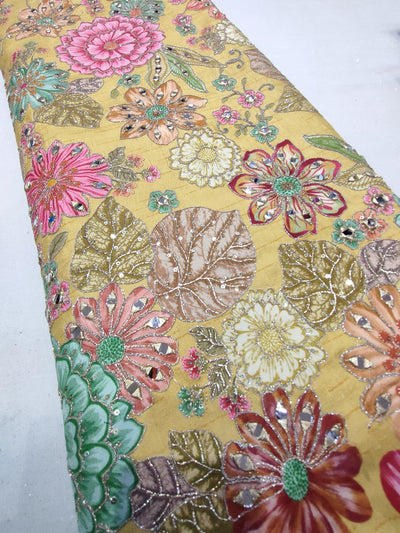 Boho Big Width Silk Floral Embroidery Handwork 48 inch width