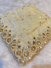 Mehz Zari Tissue Handwork Dyeable Dupatta (2.40 meter length)