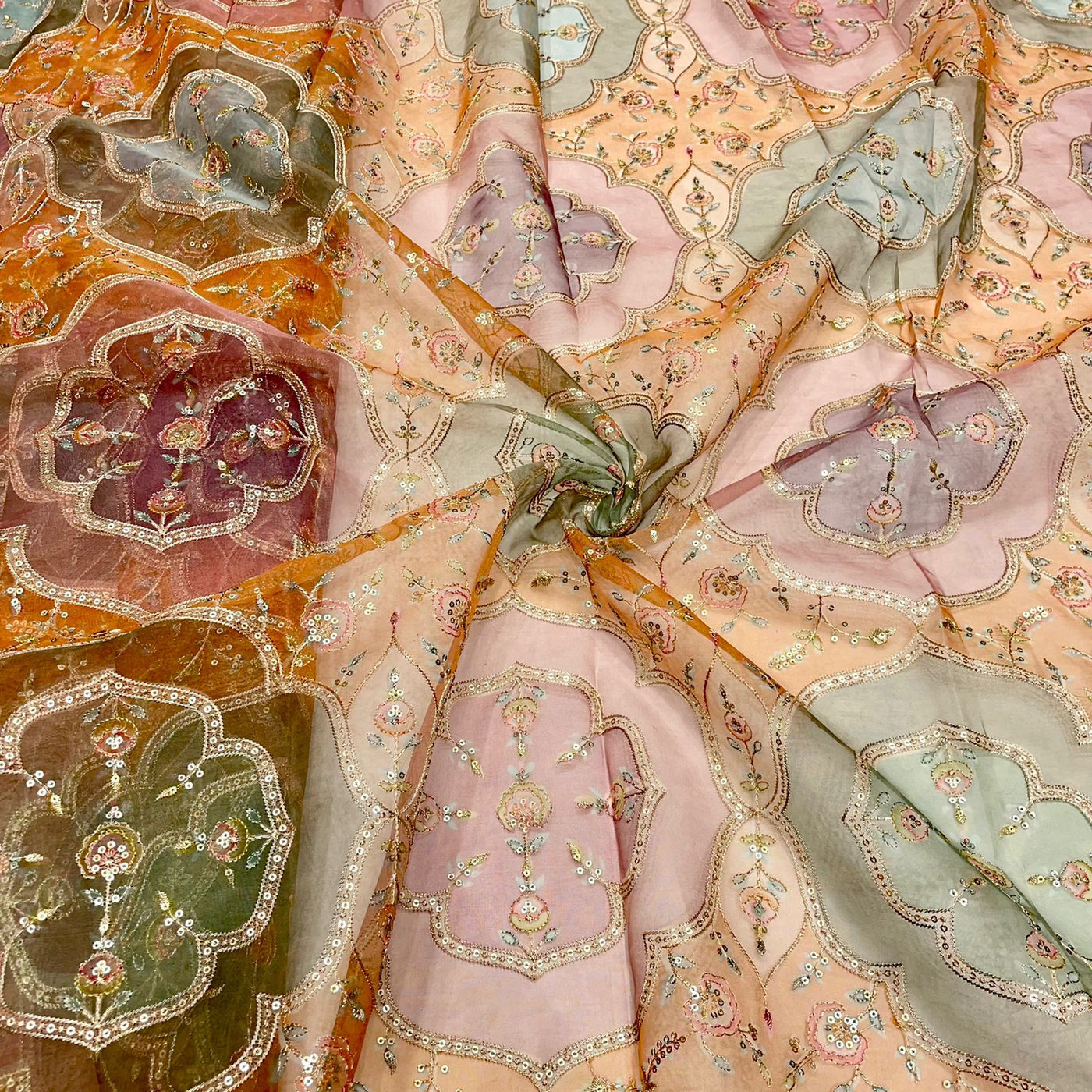 Organza Prints with Embroidery 44 Inch width
