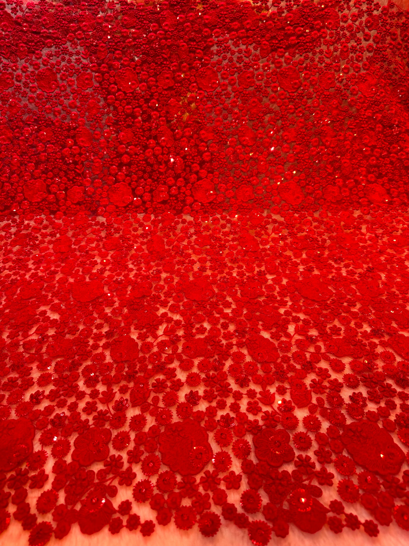 Maisha Red Net Embroidery For making Gowns