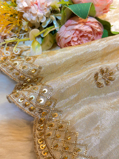 Mehz Zari Tissue Handwork Dyeable Dupatta (2.40 meter length)
