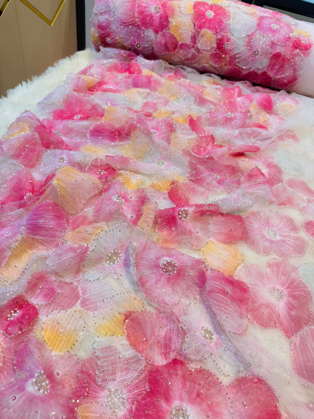 Fiza Applique Handwork Net Embroidery 54 inch width